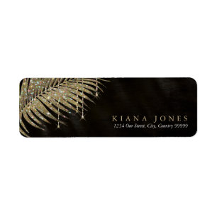 Jewel Palm Leaf Wedding Gold ID830 Etiket