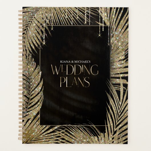Jewel Palm Leaf Wedding Gold ID830 Planner (Voorkant)