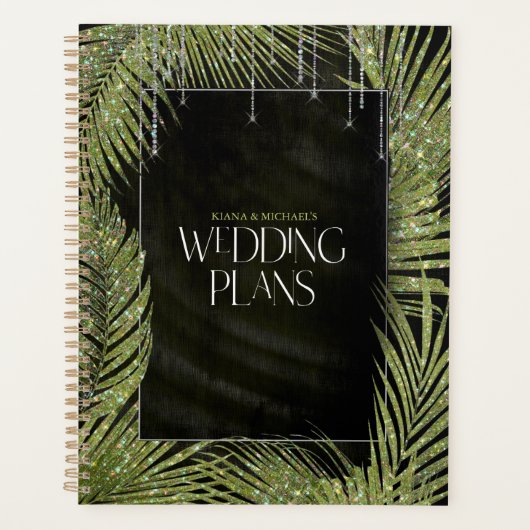 Jewel Palm Leaf Wedding Green ID830 Planner (Voorkant)