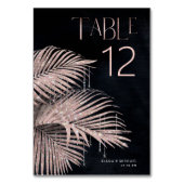 Jewel Palm Leaf Wedding Roos Gold/Navy ID830 Kaart (Achterkant)