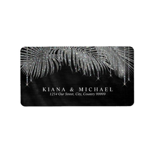 Jewel Palm Leaf Wedding Silver ID830 Etiket (Voorkant)
