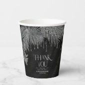 Jewel Palm Leaf Wedding Silver ID830 Papieren Bekers (Voorkant)