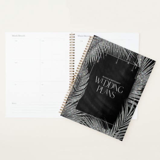 Jewel Palm Leaf Wedding Silver ID830 Planner (Display)