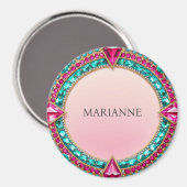 Jewel Pink en Turquoise Magneet (Voorkant / Achterkant)