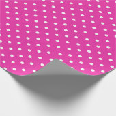 Jewel Pink | Wit Polka Dot inpakpapier (Hoek)