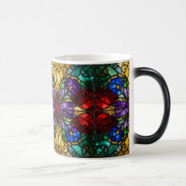Jewel Tone Floral Stained Glass Art Mug Magische Mok