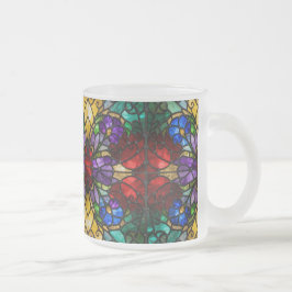 Jewel Tone Floral Stained Glass Art Mug Matglas Koffiemok