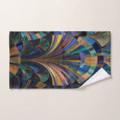 Jewel Tone Peacock Blue Purple Gold Art Deco (Serviette à main)