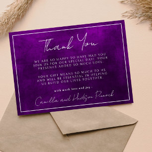 Jewel Tone Romance   Amethyst   Dankbetuiging Bedankkaart