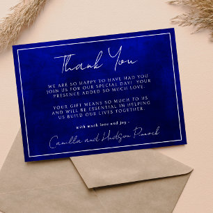Jewel Tone-Romance Saffier Bedankt Opmerking