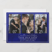 Jewel Tone-Romance | Saffier | Bruiloft Save The Date (Voorkant)