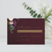 Jewel Tone Wedding RSVP Card (Staand voorkant)