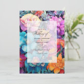 Jewel Toned Bloemenbruiloft Kaart (Staand voorkant)