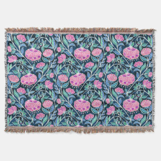 Jewel Toned Boho Chalk Chintz Floral Pattern Deken