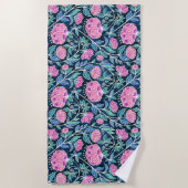 Jewel Toned Boho Chalk Chintz Floral Pattern Strandlaken (Voorkant)