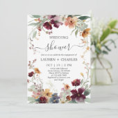 Jewel Toned bruiloft douche uitnodiging (Staand voorkant)