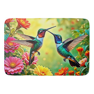 Jewel-Toned Hummingbird Magic Design Badmat