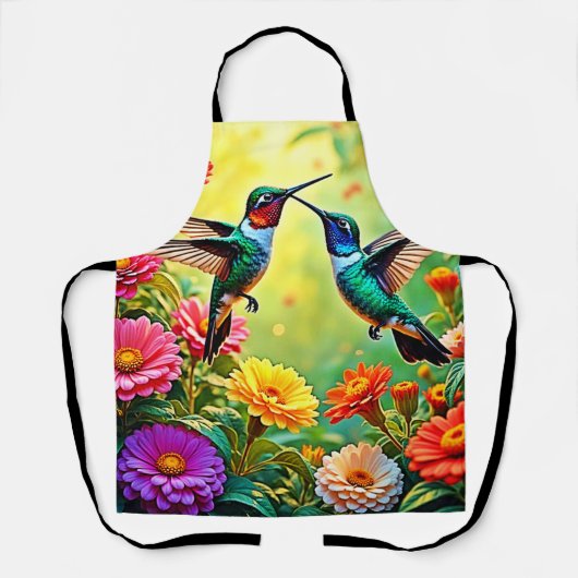 Jewel-Toned Hummingbird Magic Design Schort (Voorkant)