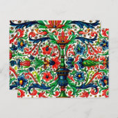 Jewel Tones Middeleeuws manuscript Bloemen Scrolls Briefkaart (Voorkant / Achterkant)