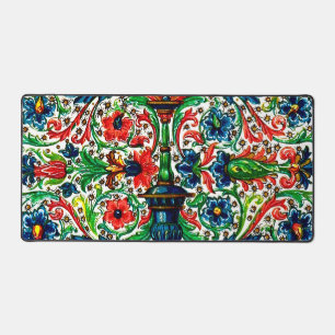 Jewel Tones Middeleeuws manuscript Bloemen Scrolls Bureaumat