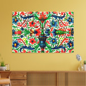 Jewel Tones Middeleeuws manuscript Bloemen Scrolls Canvas Afdruk (Insitu (Woonkamer))