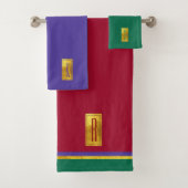 Jewel Tones Monogramed Bath Towel Set Bad Handdoek (Insitu)