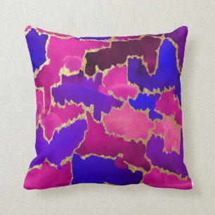 Jewel Tones Waterverf en Gold Foil Kussen