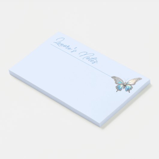Jewel Vlinder Opal en Zilver Post-it® Notes (Schuin)