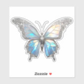 Jewel Vlinder Opal en Zilver Sticker (Vel)
