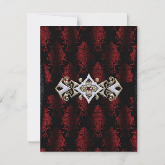 Jewelde Clip Damask Vampire Gothic Wedding Kaart (Voorkant)