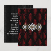 Jewelde Clip Damask Vampire Gothic Wedding Kaart (Voorkant / Achterkant)