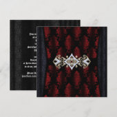 Jewelde Clip Damask Vampire Gothic Wedding Kaart (Voorkant / Achterkant)