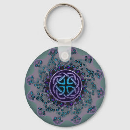 Jeweled Celtic Fractal Mandala Sleutelhanger