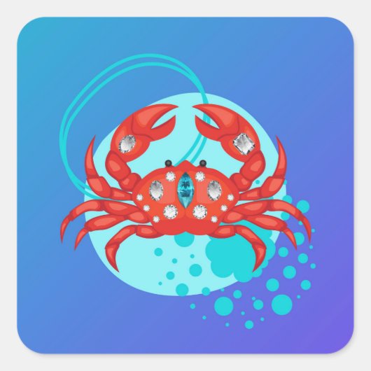 Jeweled Crab Vierkante Sticker (Voorkant)