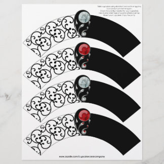 Jeweled Damask Cupcake Cosie - Red en Crystal