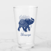 Jeweled Elephant Royal Blue Glas (Achterkant)