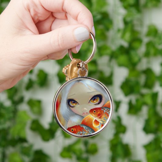 "Jeweled Fish: Silver en Gold" Sleutelhanger (Hand)