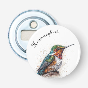 Jeweled Hummingbird Serenade, op maat Button Flesopener