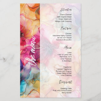 Jeweled Luxe Roze Paarse Glamoureuze Wedding Menu