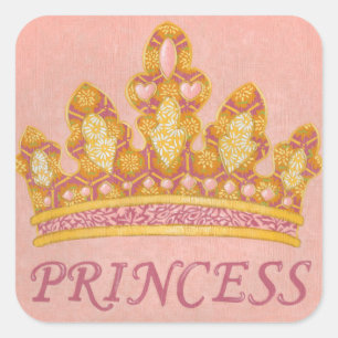 Jeweled Princess Crown door Chariklia Zaris Vierkante Sticker