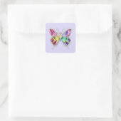 Jeweled Rainbow Crystal Butterfly Vierkante Sticker (Tas)