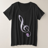 Jeweled Rhinestone Music Note Grote Maat T-shirt (Design voorkant)