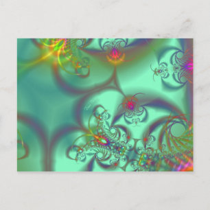 Jeweled Staircase - Abstracte Emerald Kaleidoscope Briefkaart