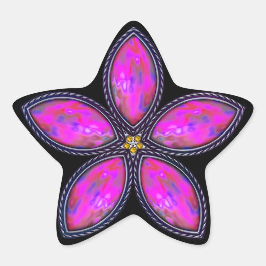 Jeweled Star - Magenta Ster Sticker (Voorkant)