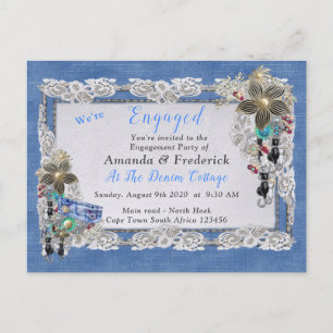 Jewelen met kreukvuur en juwelen uitnodiging briefkaart