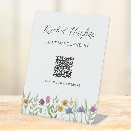 Jeweler Floral Display QR Code Reclamebord Met Voetstuk