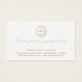 Jewelry Care Card Instructions avec logo White (Dos)
