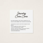 Jewelry Care Card Thank You avec logo (Dos)