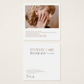 Jewelry Care-fotokaart Vierkante Visitekaartjes (Voorkant /achterkant)