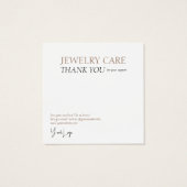 Jewelry Care-fotokaart Vierkante Visitekaartjes (Achterkant)
